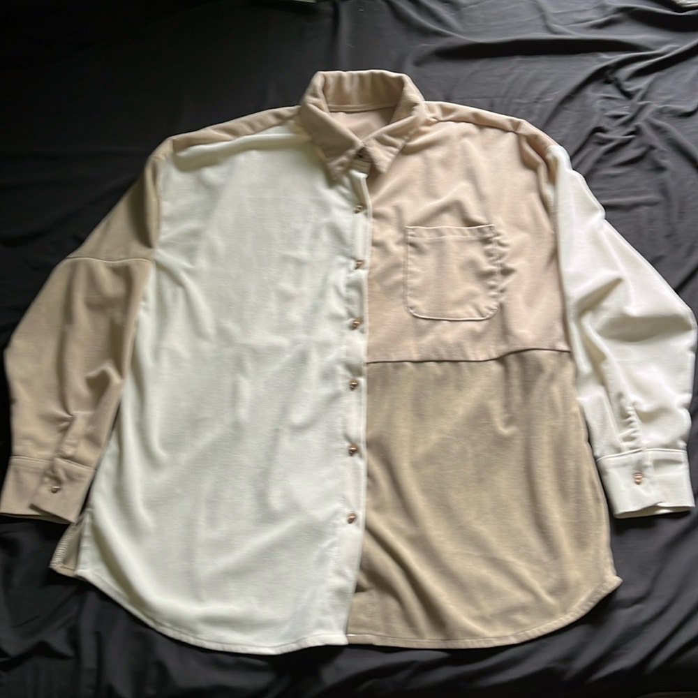 DAZY Woman’s Color Block Patched
Pocket Drop Shoulder Corduroy
Blouse